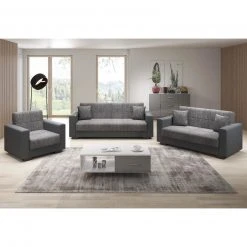3-teilige Polstergarnitur - anthrazit - Liegefunktion -Wohnzimmer Verkäufe 1286000700 04 1600Wx1600H