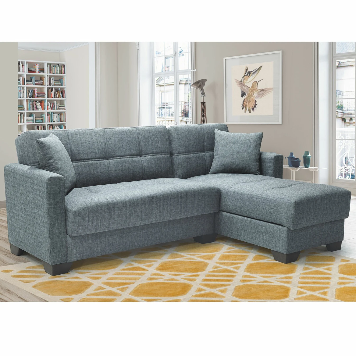 Ecksofa - anthrazit - Webstoff - mit Liegefunktion 3 Ecksofa - anthrazit - Webstoff - mit Liegefunktion – Bild 3