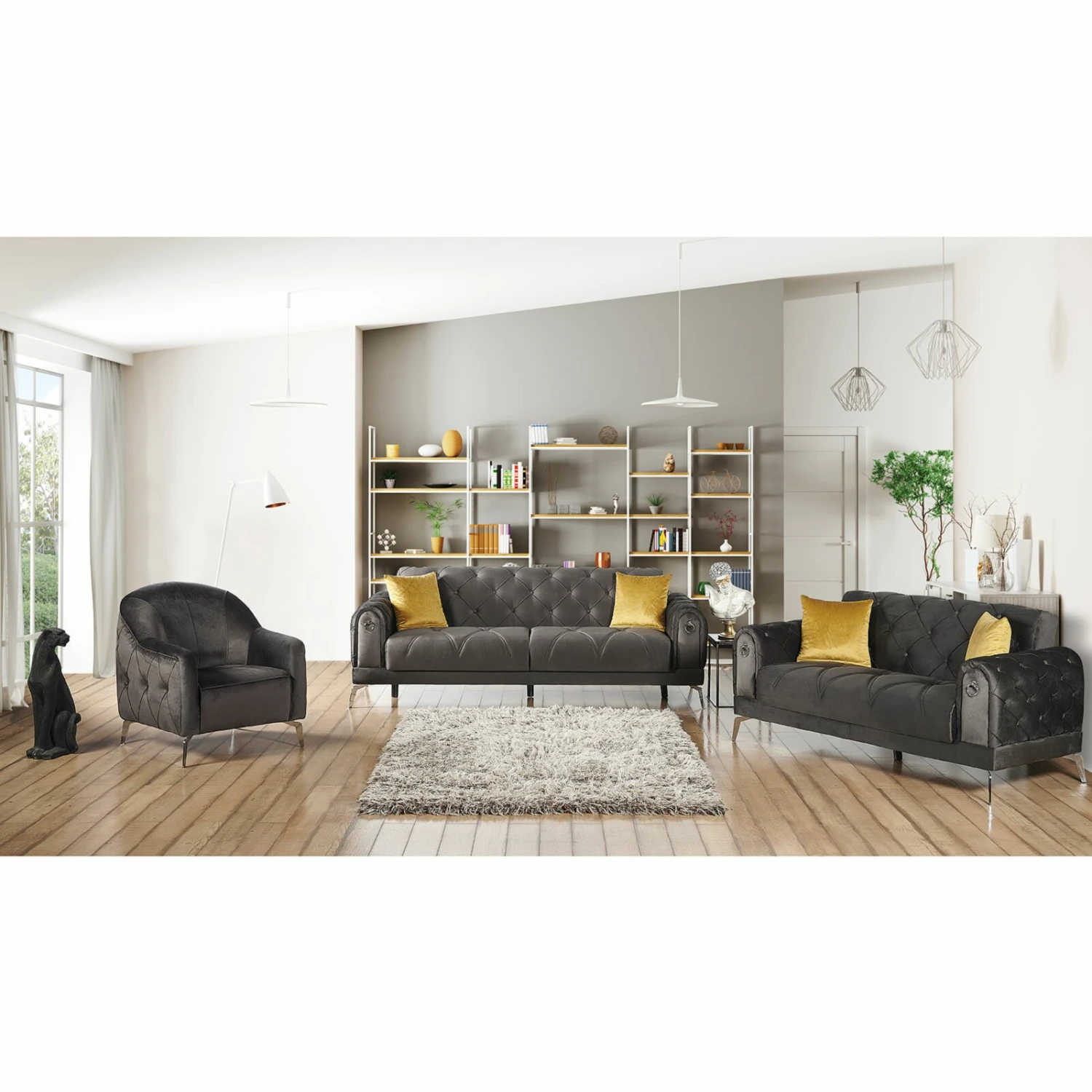 3-Sitzer-Sofa - anthrazit - Liegefunktion 3 3-Sitzer-Sofa - anthrazit - Liegefunktion – Bild 3