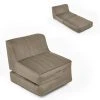 XL-Relaxsessel - beige - Samtvelours - mit Liegefunktion