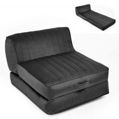 XXL-Relaxsessel - anthrazit - Samtvelours - mit Liegefunktion