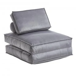 Relaxsessel - hellgrau - Samtvelours - mit Kissen -Wohnzimmer Verkäufe 1313000500 09 1600Wx1600H