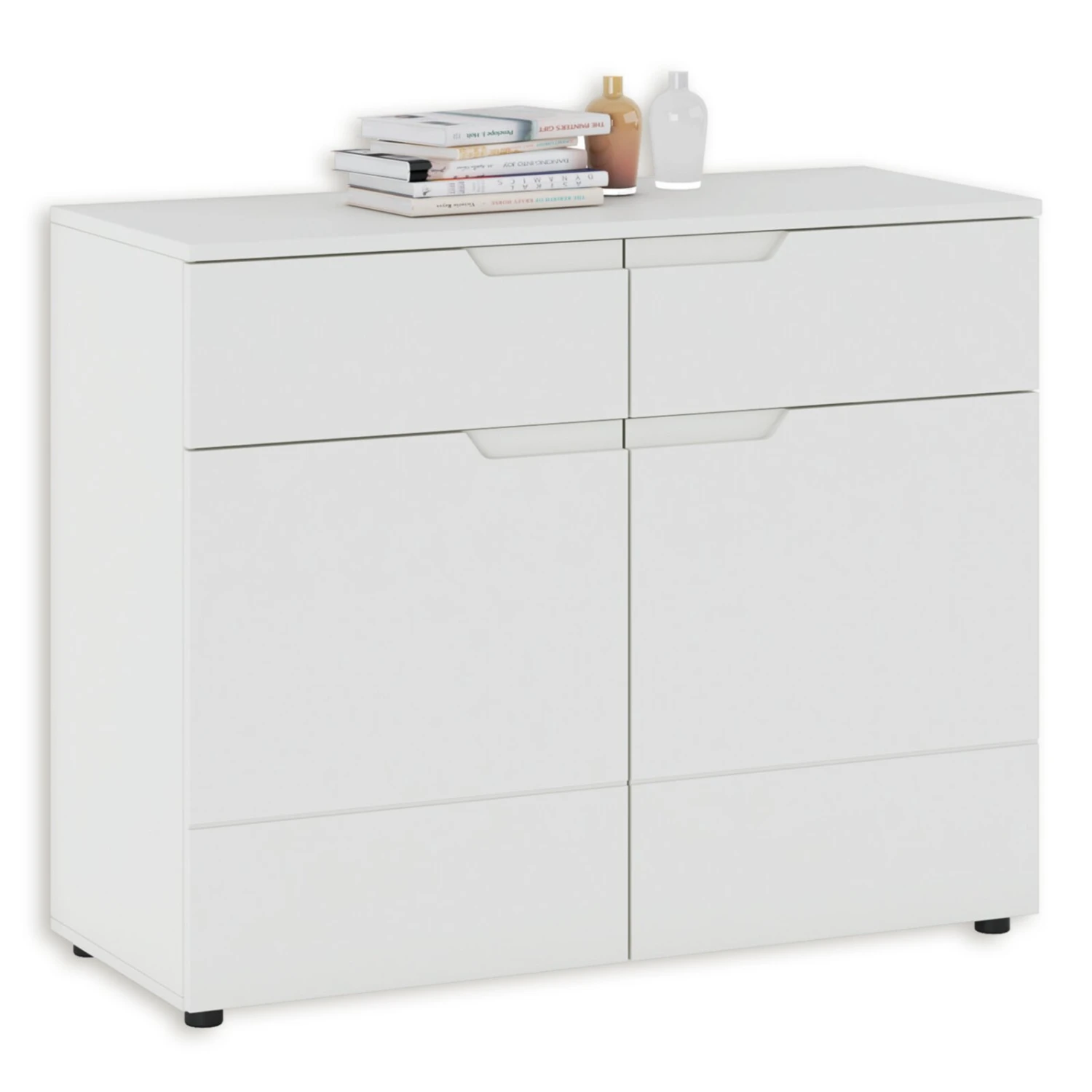 Kommode HILTON - weiß - 2 Schubkästen - 100 cm breit 1 Kommode HILTON - weiß - 2 Schubkästen - 100 cm breit