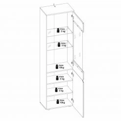 Vitrine HILTON - weiß - 2 Türen - 56 cm breit -Wohnzimmer Verkäufe 1331000600 03 1600Wx1600H
