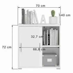 Kommode MOVER - weiß - 2 Schiebetüren - 68x72 cm -Wohnzimmer Verkäufe 1331001200 04 1600Wx1600H