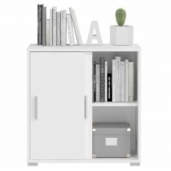 Kommode MOVER - weiß - 2 Schiebetüren - 68x72 cm