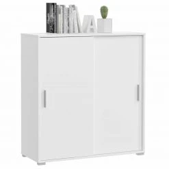 Kommode MOVER - weiß - 2 Schiebetüren - 100x107 cm -Wohnzimmer Verkäufe 1331001400 03 1600Wx1600H