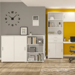 Kommode MOVER - weiß - 2 Schiebetüren - 100x107 cm -Wohnzimmer Verkäufe 1331001400 05 1600Wx1600H