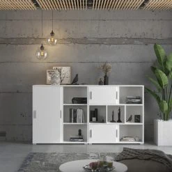 Kommode MOVER - weiß - 2 Schiebetüren - 100x107 cm -Wohnzimmer Verkäufe 1331001400 07 1600Wx1600H