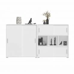 Kommode MOVER - weiß - 2 Schiebetüren - 100x107 cm -Wohnzimmer Verkäufe 1331001400 09 1600Wx1600H