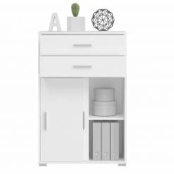 Kommode MOVER - weiß - Schiebetüren und Schubkästen - 68x107 cm -Wohnzimmer Verkäufe 1331001500 03 1600Wx1600H