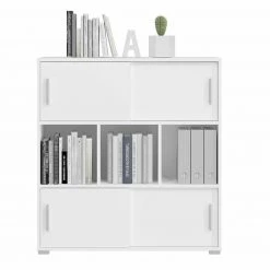 Kommode MOVER - weiß - 4 Schiebetüren - 100x107 cm