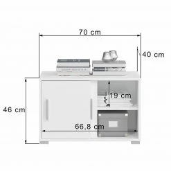 Kommode MOVER - weiß - 2 Schiebetüren - 68x46 cm -Wohnzimmer Verkäufe 1331001700 04 1600Wx1600H