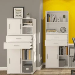 Kommode MOVER - weiß - 2 Schiebetüren - 68x46 cm -Wohnzimmer Verkäufe 1331001700 05 1600Wx1600H