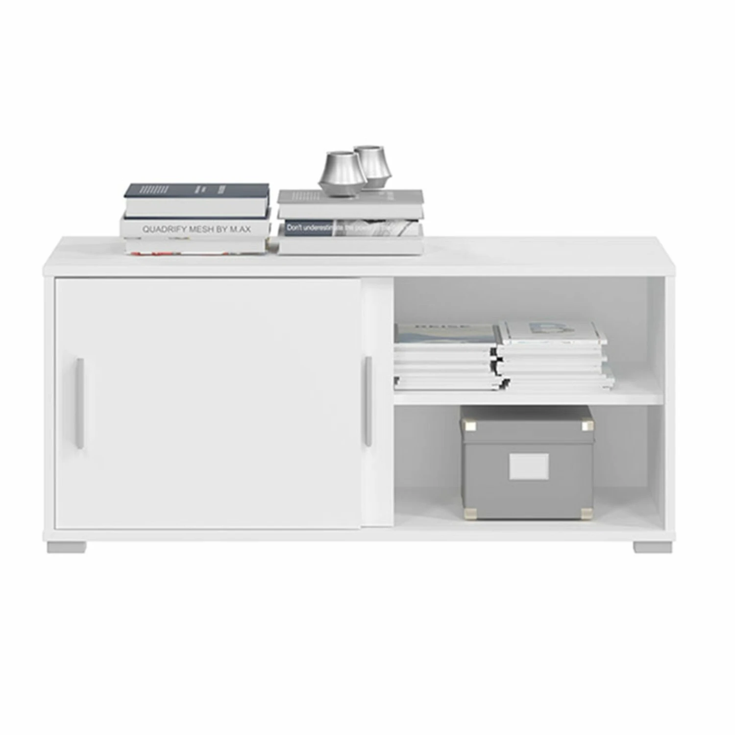 Kommode MOVER - weiß - 2 Schiebetüren - 100x46 cm 2 Kommode MOVER - weiß - 2 Schiebetüren - 100x46 cm – Bild 2