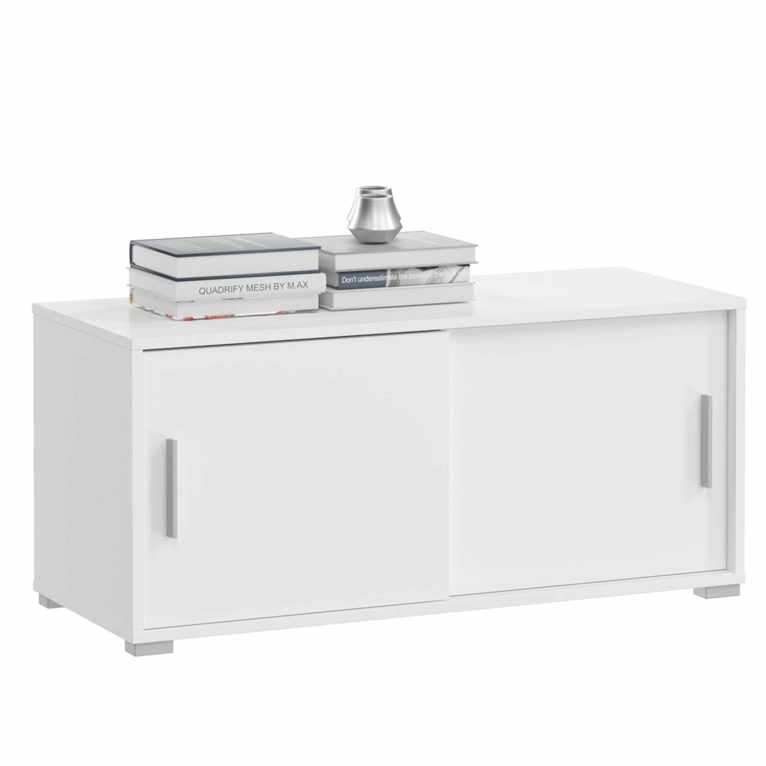 Kommode MOVER - weiß - 2 Schiebetüren - 100x46 cm 3 Kommode MOVER - weiß - 2 Schiebetüren - 100x46 cm – Bild 3