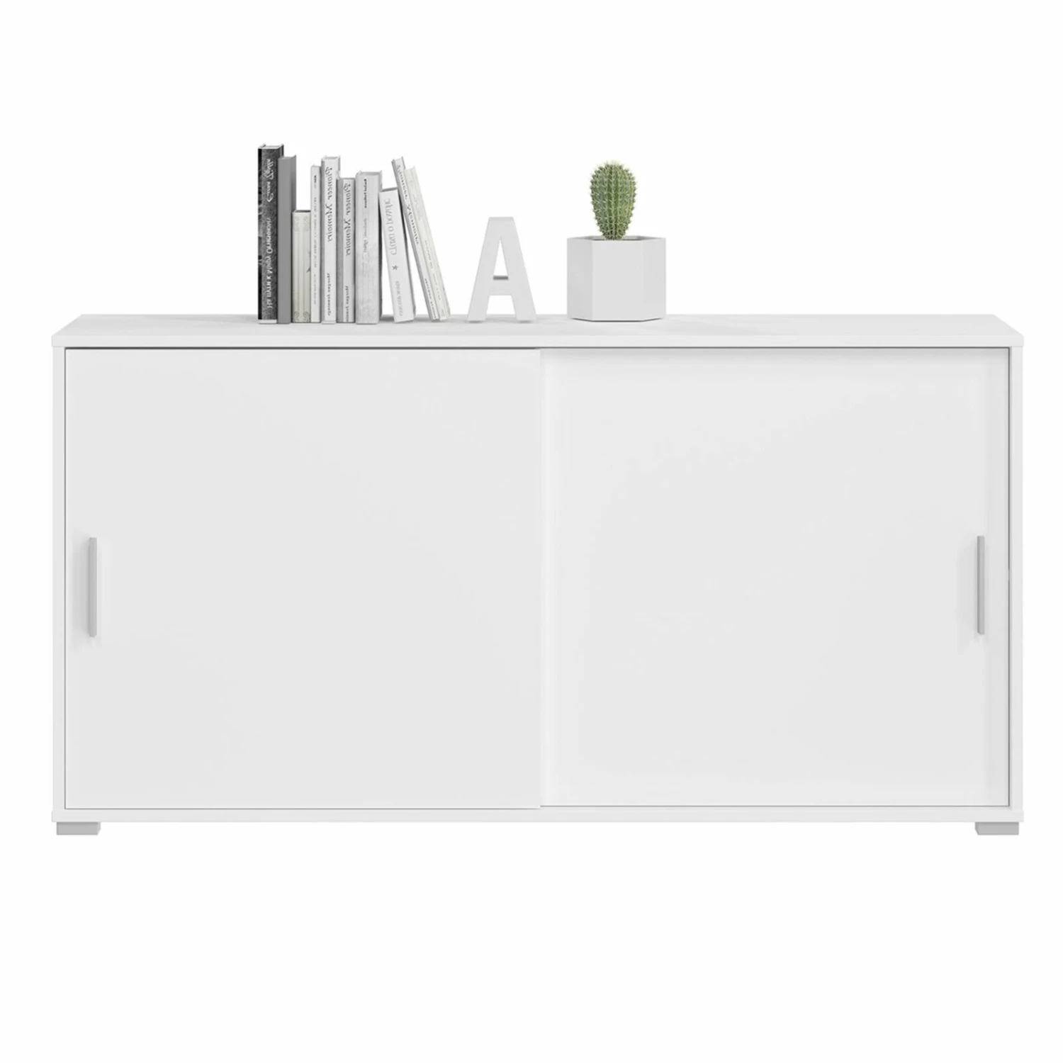 Sideboard MOVER - weiß - 2 Schiebetüren - 136x72 cm 2 Sideboard MOVER - weiß - 2 Schiebetüren - 136x72 cm – Bild 2