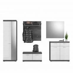 Garderobenkommode SCOUT - Rauchsilber - weiß Hochglanz - 90 cm -Wohnzimmer Verkäufe 1331002500 04 1600Wx1600H