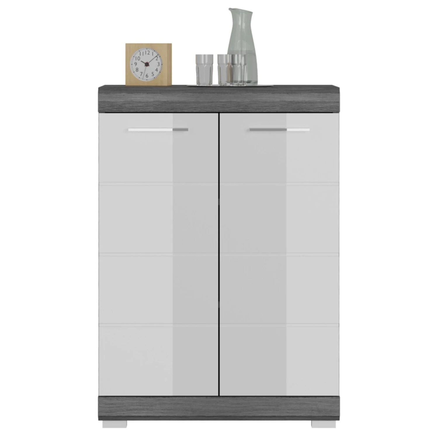 Kommode SCOUT - Rauchsilber - weiß Hochglanz - 60 cm 2 Kommode SCOUT - Rauchsilber - weiß Hochglanz - 60 cm – Bild 2