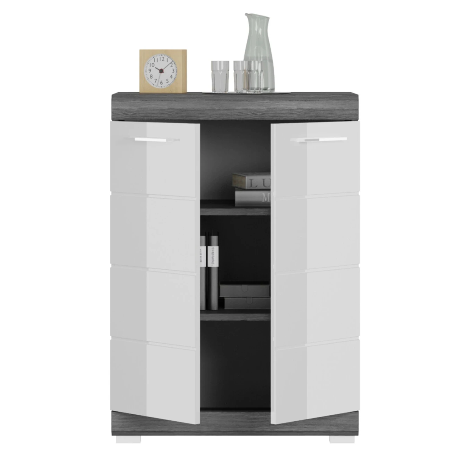 Kommode SCOUT - Rauchsilber - weiß Hochglanz - 60 cm 3 Kommode SCOUT - Rauchsilber - weiß Hochglanz - 60 cm – Bild 3