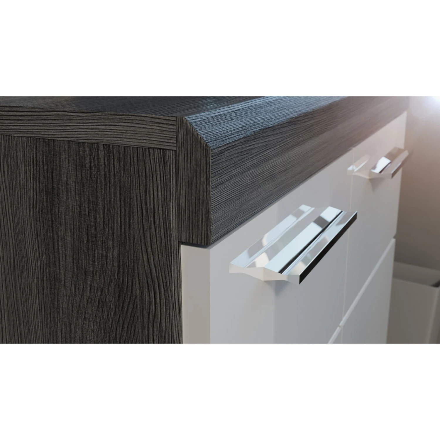 Kommode SCOUT - Rauchsilber - weiß Hochglanz - 60 cm 4 Kommode SCOUT - Rauchsilber - weiß Hochglanz - 60 cm – Bild 4