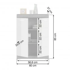 Kommode SCOUT - Rauchsilber - weiß Hochglanz - 60 cm 9 Kommode SCOUT - Rauchsilber - weiß Hochglanz - 60 cm -Wohnzimmer Verkäufe 1331003000 05 1600Wx1600H