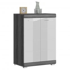 Kommode SCOUT - Rauchsilber - weiß Hochglanz - 60 cm