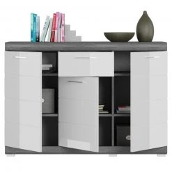 Kommode SCOUT - Rauchsilber - weiß Hochglanz - 120 cm -Wohnzimmer Verkäufe 1331003100 03 1600Wx1600H