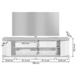 Lowboard SCOUT - Rauchsilber - weiß Hochglanz - 180 cm 9 Lowboard SCOUT - Rauchsilber - weiß Hochglanz - 180 cm -Wohnzimmer Verkäufe 1331003200 05 1600Wx1600H