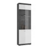 Standvitrine SCOUT - Rauchsilber - weiß Hochglanz - 184 cm hoch