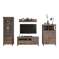 Standvitrine OLIVER - Tabak Eiche-Matera - 196 cm hoch -Wohnzimmer Verkäufe 1331005000 04 1600Wx1600H