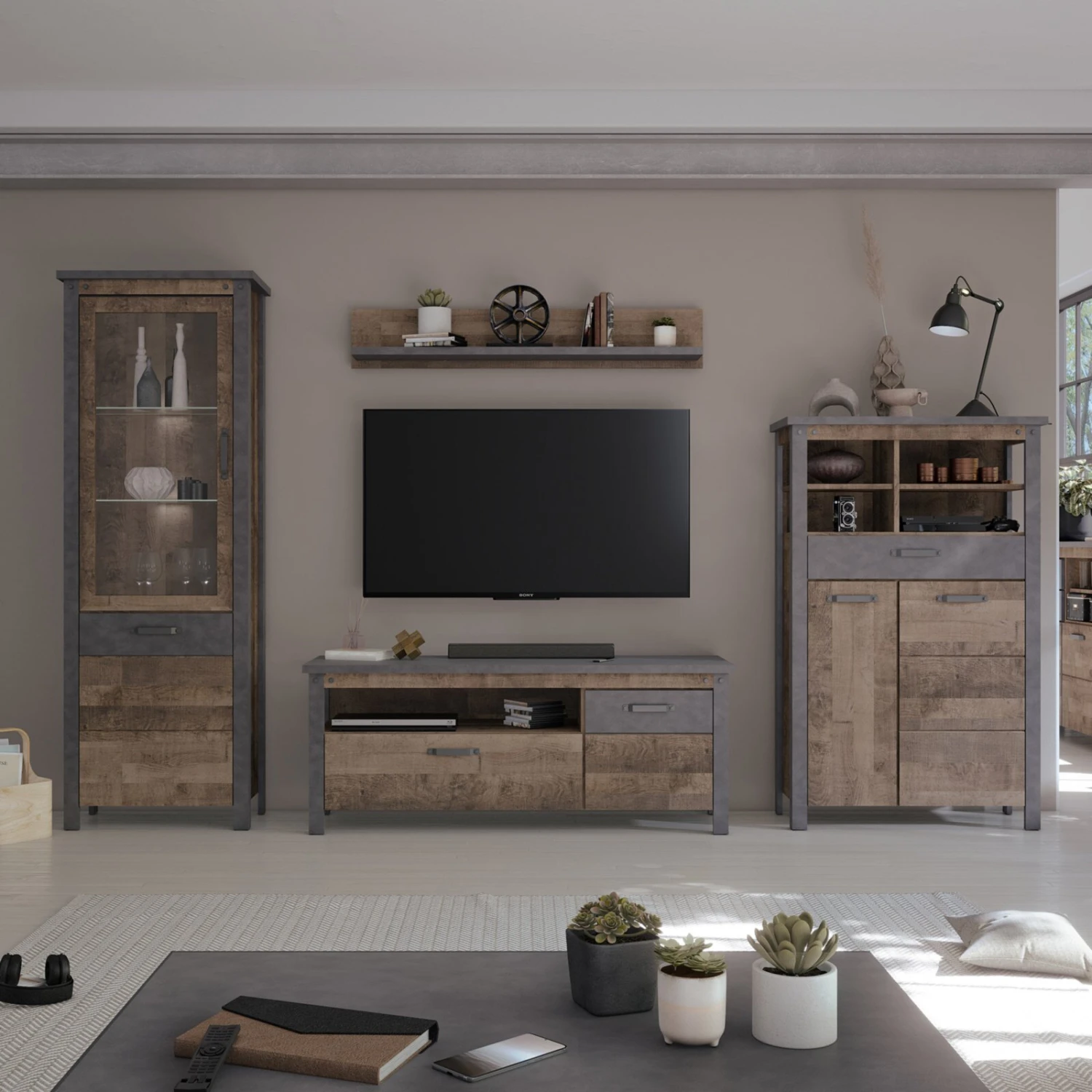 Wandboard OLIVER - Tabak Eiche-Matera - 131 cm breit 4 Wandboard OLIVER - Tabak Eiche-Matera - 131 cm breit – Bild 4