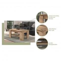 Couchtisch - Viking Oak - 100 cm -Wohnzimmer Verkäufe 1331006500 04 1600Wx1600H