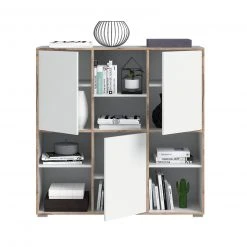 Highboard JESPER - weiß-Eiche - 3 Türen - 121 cm 10 Highboard JESPER - weiß-Eiche - 3 Türen - 121 cm -Wohnzimmer Verkäufe 1331006600 03 1600Wx1600H