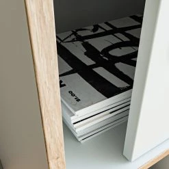 Highboard JESPER - weiß-Eiche - 3 Türen - 121 cm 12 Highboard JESPER - weiß-Eiche - 3 Türen - 121 cm -Wohnzimmer Verkäufe 1331006600 05 1600Wx1600H