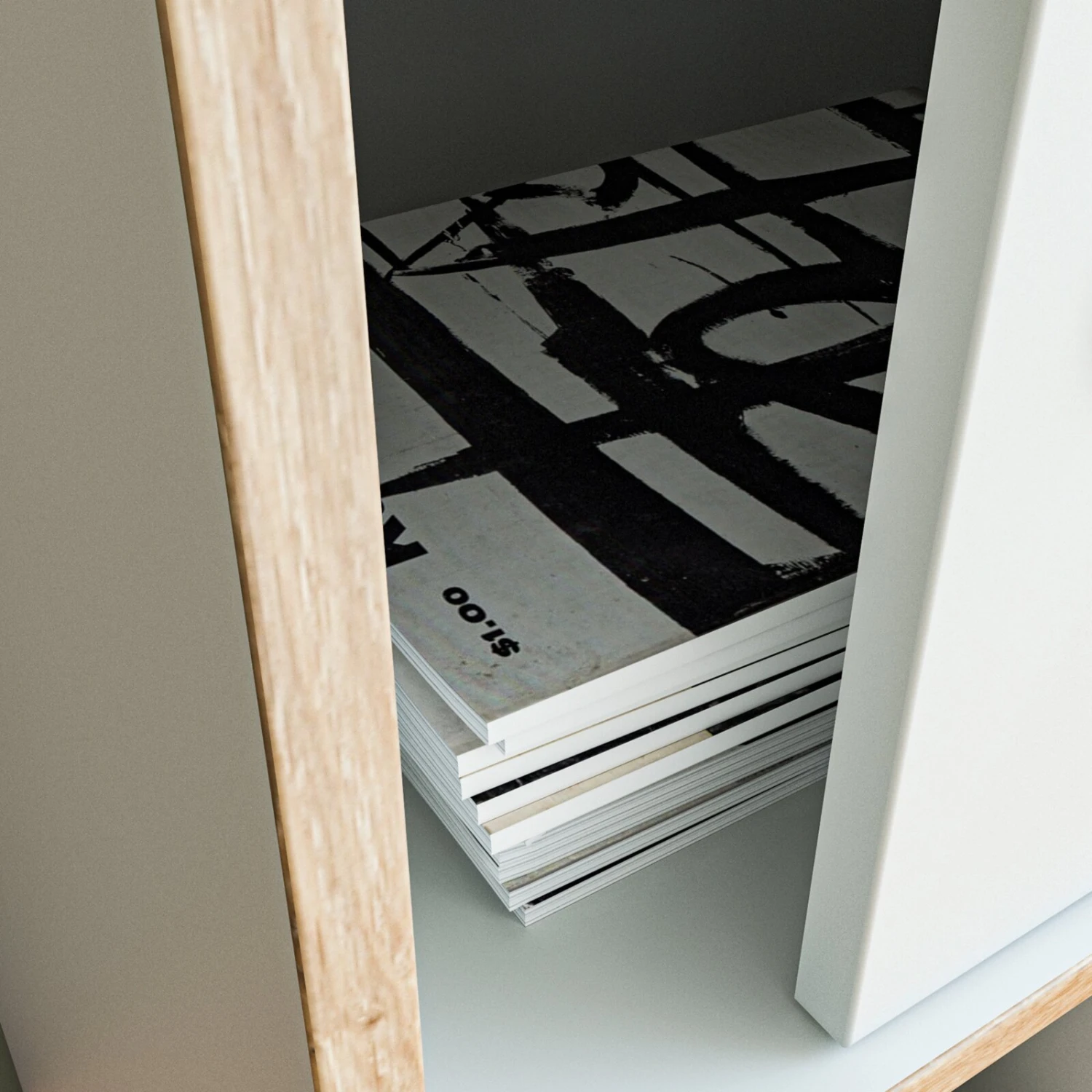 Highboard JESPER - weiß-Eiche - 3 Türen - 121 cm 5 Highboard JESPER - weiß-Eiche - 3 Türen - 121 cm – Bild 5