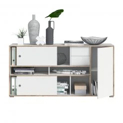 Kommode JESPER - weiß-Eiche - 2 Schiebetüren - 181 cm -Wohnzimmer Verkäufe 1331006700 03 1600Wx1600H