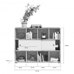 Kommode JESPER - weiß-Eiche - 8 offene Fächer - 141 cm 9 Kommode JESPER - weiß-Eiche - 8 offene Fächer - 141 cm -Wohnzimmer Verkäufe 1331006800 04 1600Wx1600H