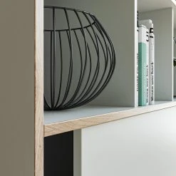 Kommode JESPER - weiß-Eiche - 8 offene Fächer - 141 cm 10 Kommode JESPER - weiß-Eiche - 8 offene Fächer - 141 cm -Wohnzimmer Verkäufe 1331006800 05 1600Wx1600H