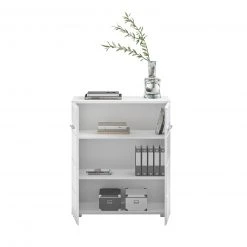 Kommode LINUS - weiß Hochglanz-weiß - 2 Türen - 70 cm -Wohnzimmer Verkäufe 1331007400 03 1600Wx1600H