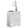 Kommode LINUS - weiß Hochglanz-weiß - 2 Türen - 70 cm