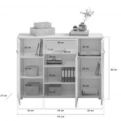 Kommode LINUS - weiß Hochglanz-weiß - Schubkasten - 115 cm -Wohnzimmer Verkäufe 1331007500 04 1600Wx1600H