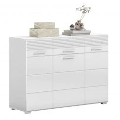 Kommode LINUS - weiß Hochglanz-weiß - Schubkasten - 115 cm