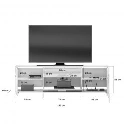 Lowboard LINUS - weiß Hochglanz-weiß - 2 Türen - 185 cm -Wohnzimmer Verkäufe 1331007700 03 1600Wx1600H