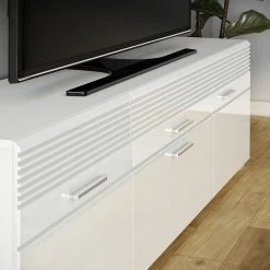 Lowboard LINUS - weiß Hochglanz-weiß - 2 Türen - 185 cm -Wohnzimmer Verkäufe 1331007700 04 1600Wx1600H