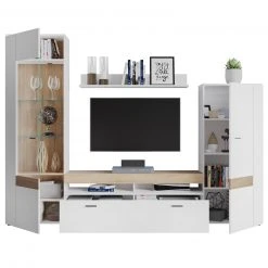 Wohnwand EGO - weiß - Sonoma Eiche - 260 cm -Wohnzimmer Verkäufe 1331007800 03 1600Wx1600H