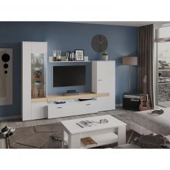 Wohnwand EGO - weiß - Sonoma Eiche - 260 cm -Wohnzimmer Verkäufe 1331007800 06 1600Wx1600H