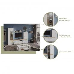 Wohnwand EGO - weiß - Sonoma Eiche - 260 cm -Wohnzimmer Verkäufe 1331007800 07 1600Wx1600H