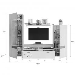 Wohnwand EGO - weiß - Sonoma Eiche - 260 cm -Wohnzimmer Verkäufe 1331007800 08 1600Wx1600H