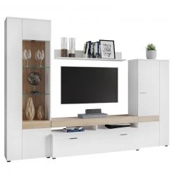 Wohnwand EGO - weiß - Sonoma Eiche - 260 cm